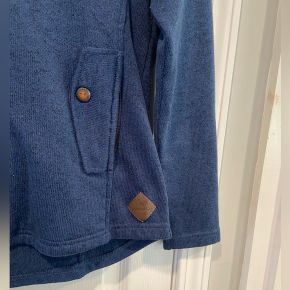 Eddie Bauer Size M Sweater Fleece Full Zip Hooded Quilted Mock Neck Jacket - Picture 5 of 13